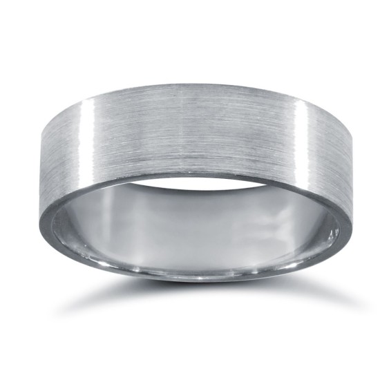 Platinum Standard Weight Flat Profile Satin Wedding Ring