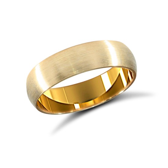 18ct Yellow Gold Standard Weight Court Profile Satin Wedding Ring