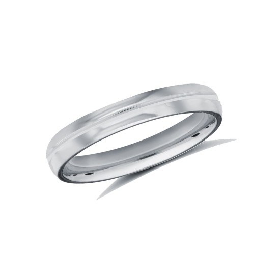 Palladium Standard Weight Court Profile Centre Groove Wedding Ring