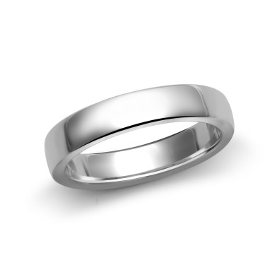 Palladium Standard Weight Court Profile Mirror Finish Wedding Ring 4mm