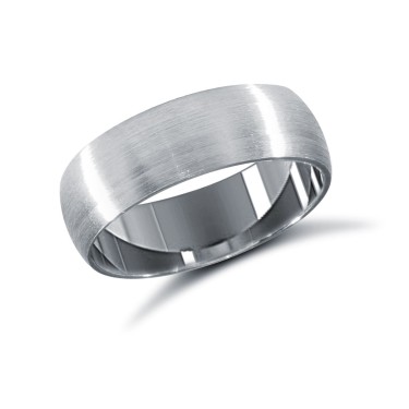 Palladium Standard Weight Court Profile Satin Wedding Ring 6mm