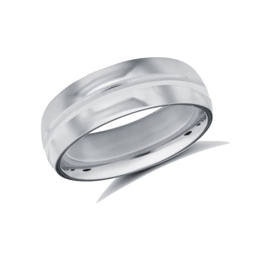 Palladium Standard Weight Court Profile Centre Groove Wedding Ring