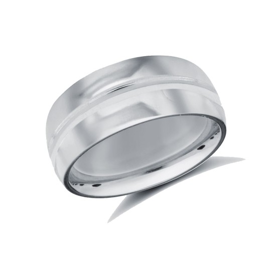 Palladium Standard Weight Court Profile Centre Groove Wedding Ring