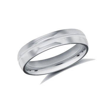 Platinum Standard Weight Court Profile Centre Groove Wedding Ring 4mm