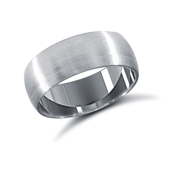 Platinum Standard Weight Court Profile Satin Wedding Ring