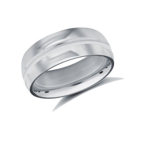 Platinum Standard Weight Court Profile Centre Groove Wedding Ring