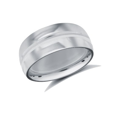 Platinum Standard Weight Court Profile Centre Groove Wedding Ring 8mm
