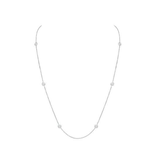 18ct White 0.80ct Diamonds By The Inch Chain - 20 + 1 Extender