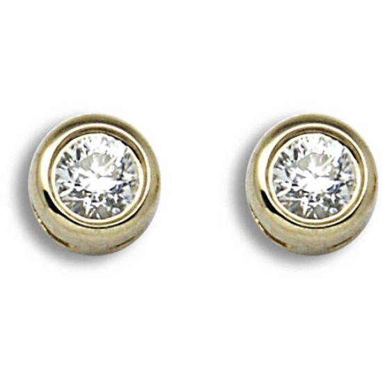 18ct Yellow Gold 35pts Rub over Earrings
