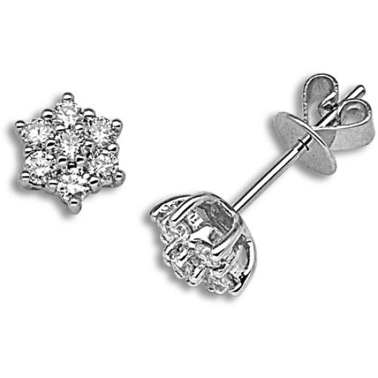 18ct White Gold 50pts Dia Earrings