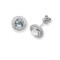 18ct White Gold Diamond And Blue Topaz Studs