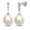 18ct White Gold Diamond And Pearl Earrings