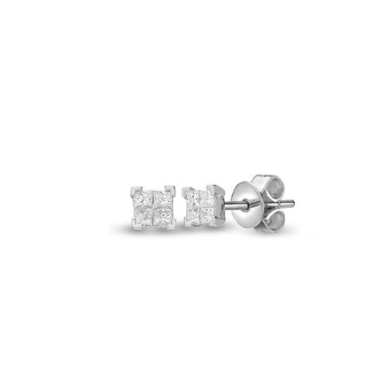 18ct White 0.34ct Diamond 4 x P.cut Stud Earring