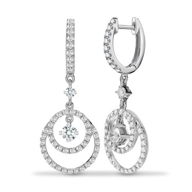 18ct White 1.01ct Diamond Drop Earrings