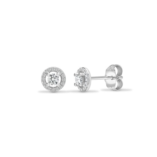 18ct White 0.40ct Diamond Cluster Earrings