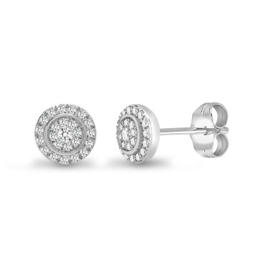 18ct White 0.33ct Diamond Cluster Earrings