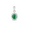 18ct White Gold Diamond And Emerald Pendant