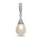18ct White Gold Diamond And Pearl Pendant