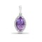 18ct White Gold Diamond And Amethyst Pendant