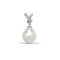 18ct White Gold Diamond And Pearl Pendant