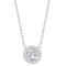 18ct White Gold 0.15ct Diamond Halo Pendant with 16