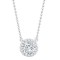 18ct White Gold 0.20ct Diamond Halo Pendant with 16