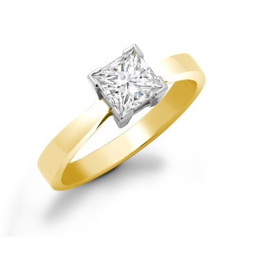 18ct Yellow Gold 1ct Princess Cut Ring